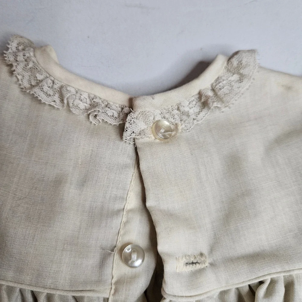 Vintage Christian Dior Enfant‎ Baby Dress Cream Lace Pintuck Heirloom French